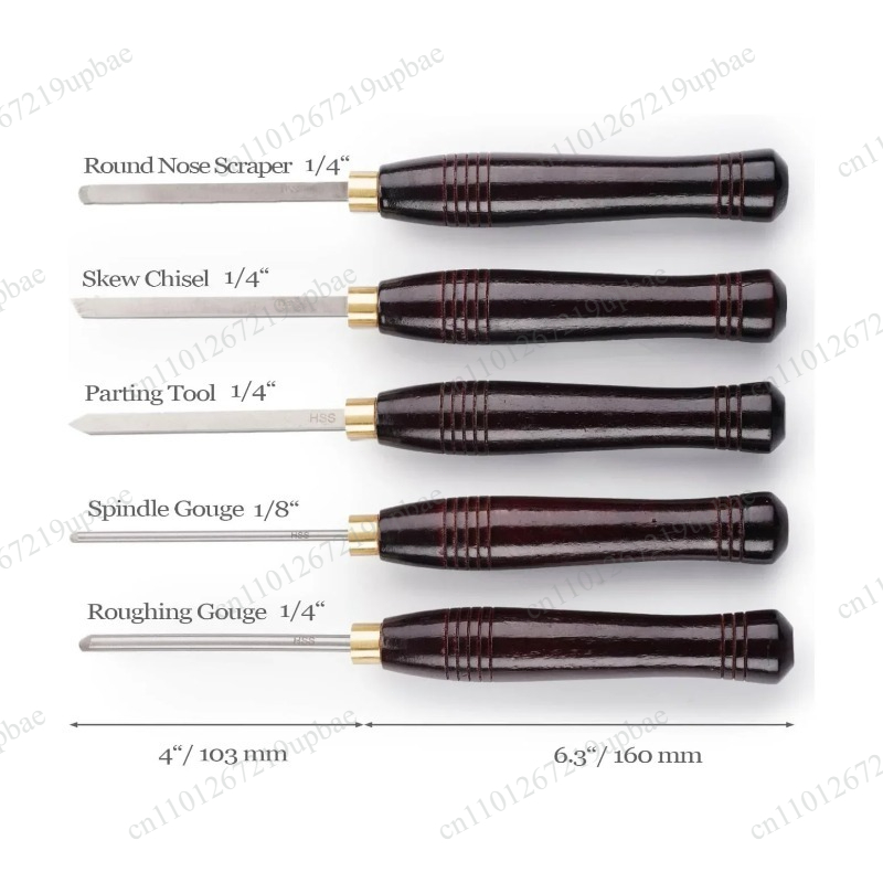 Woodturning Tools Set Hss - 5Pcs HSS Lathe Chisel Set High‑Speed
