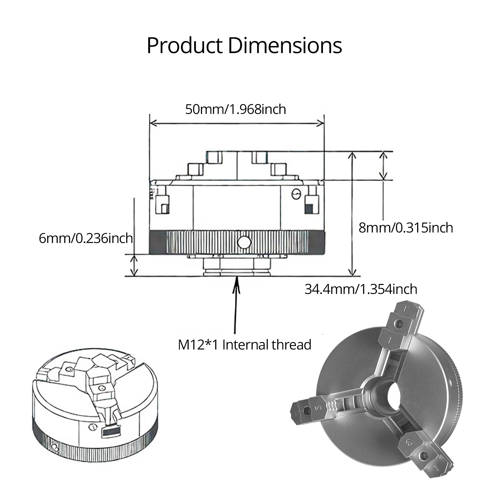 50mm 3-Jaw Self-Centering Lath - Wood Lathe Chuck 4 Jaw review and price